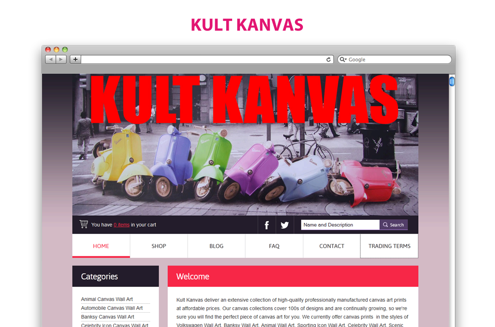 Ecommerce Web Design - Kult Kanvas Ecommerce Web Design - Kult Kanvas