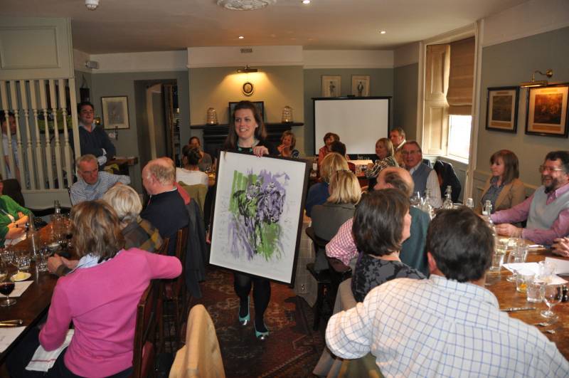 Bella Bagnall the future Mrs Kimbell showing one the auction prizes. Bella Bagnall the future Mrs Kimbell showing one the auction prizes.