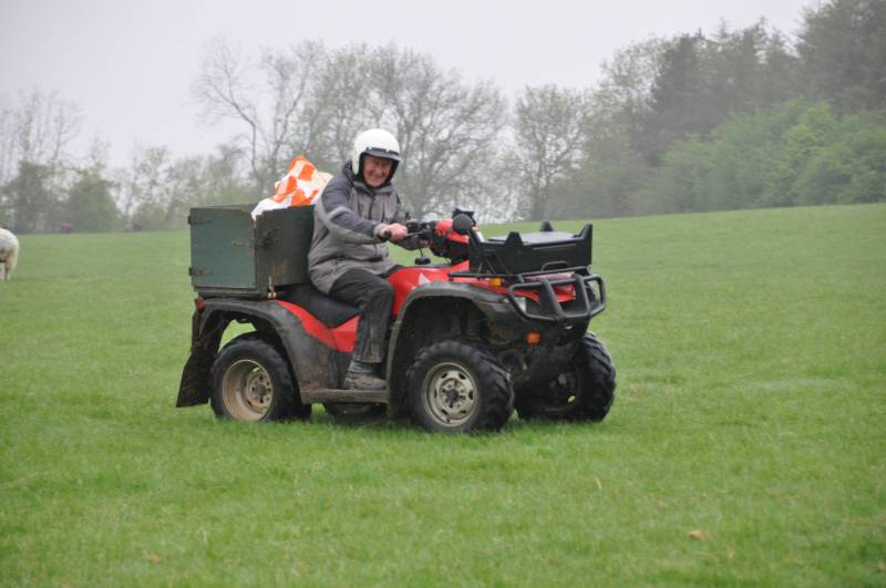 Pat on his quad bike checking the sheep Pat on his quad bike checking the sheep