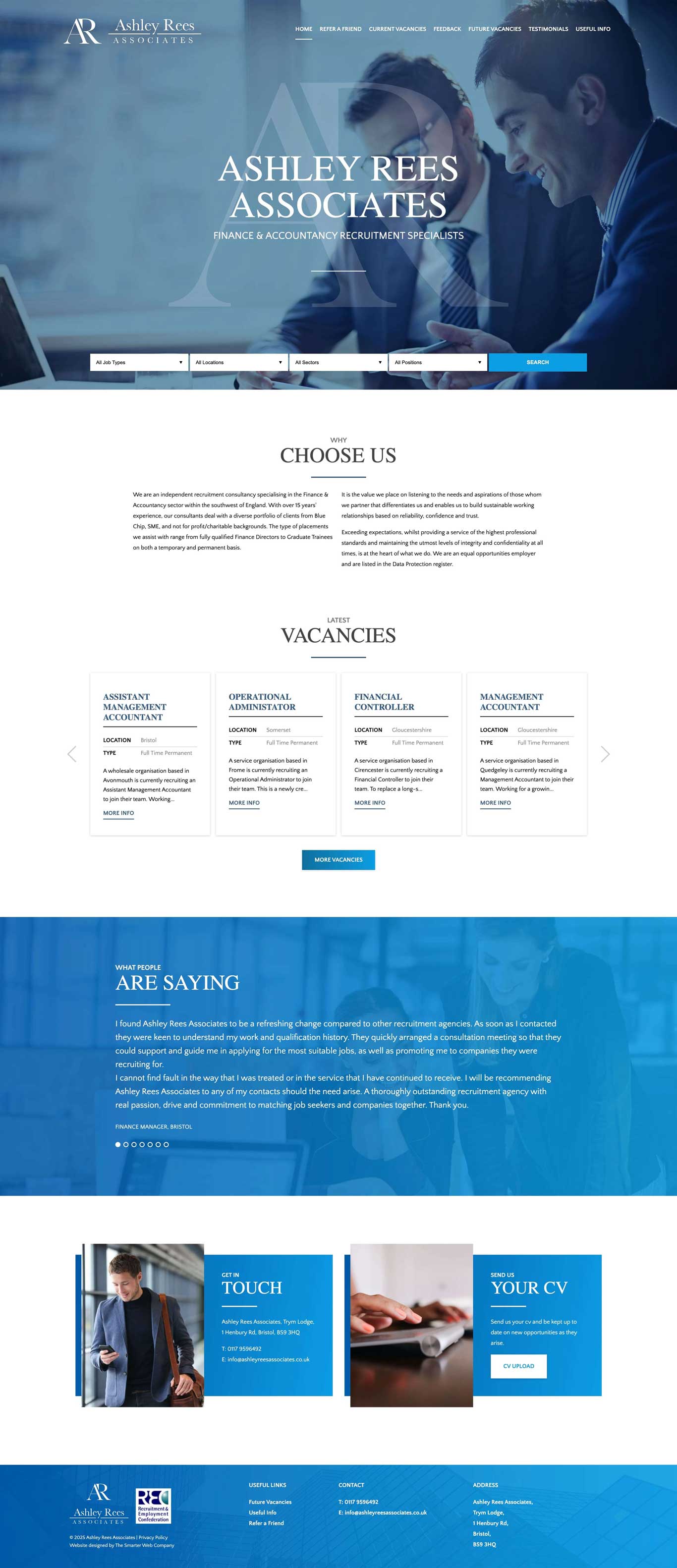 Ashley Rees Associates | The Smarter Web Company Web Design Portfolio
