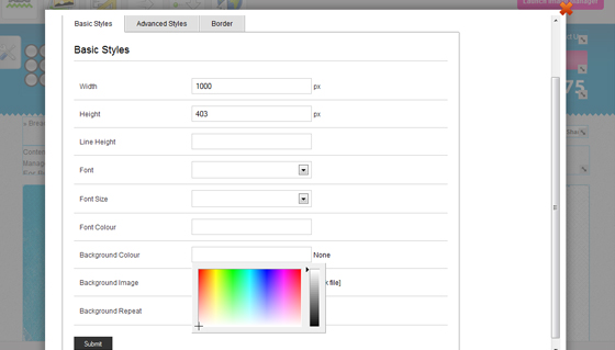 configure Configure the elements on your website
