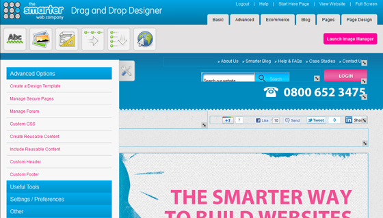 drag and drop designer create both small and large websites using drag and drop designer
